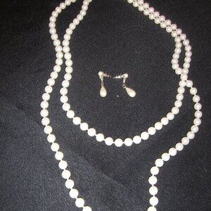 Vintage Faux Pearl Necklace & Earrings. $5.00 AS AN ADD ON
